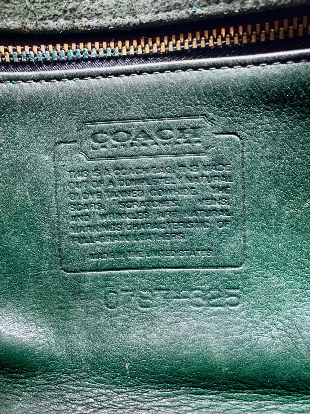 Coach Vintage Devon Bag 9908 Green Leather Turnlock USA Made - Picture 14 of 14